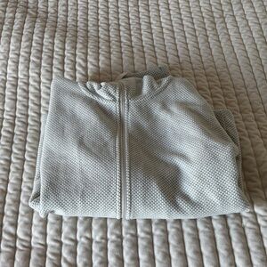 Gray Textured Zip-Up Jacket